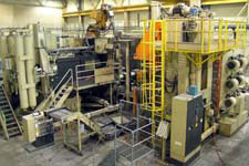 Idra OL 4000 used cold chamber die casting machine cell with ABB automation, Idra trim press, and Striko furnace Idra OL 4000 used cold chamber die casting machine cell with ABB automation, Idra trim press, and Striko furnace
